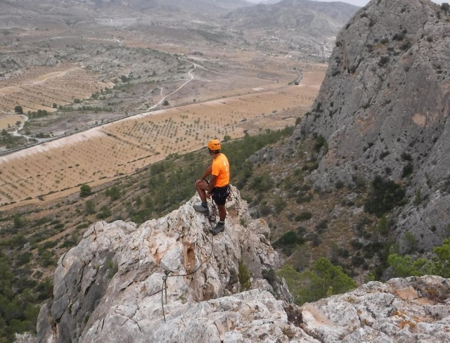  walking along the crest of the mountain 